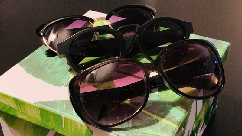 The Bose Frames (center) are about as stylish as my more fashionable sunglasses.